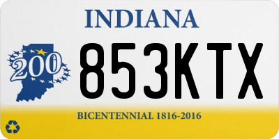 IN license plate 853KTX