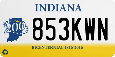 IN license plate 853KWN