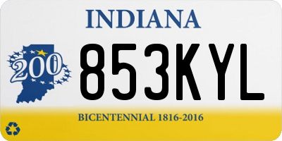 IN license plate 853KYL