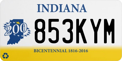 IN license plate 853KYM