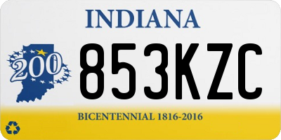 IN license plate 853KZC