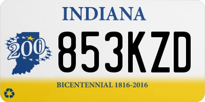 IN license plate 853KZD