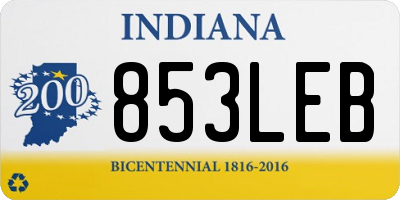 IN license plate 853LEB