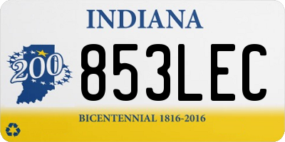 IN license plate 853LEC