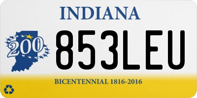 IN license plate 853LEU