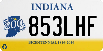 IN license plate 853LHF