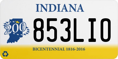 IN license plate 853LIO