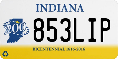 IN license plate 853LIP