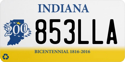 IN license plate 853LLA