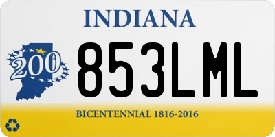 IN license plate 853LML