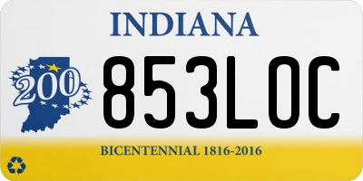 IN license plate 853LOC