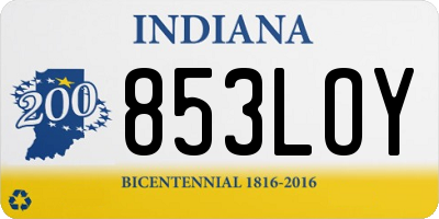 IN license plate 853LOY