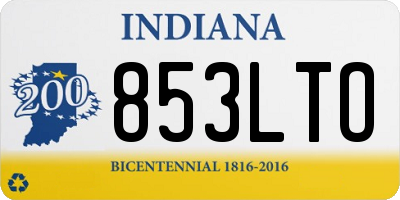 IN license plate 853LTO