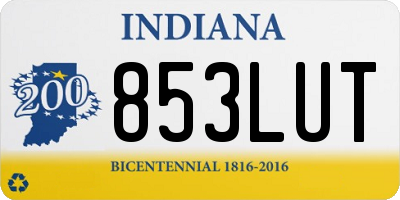 IN license plate 853LUT