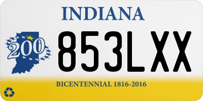 IN license plate 853LXX