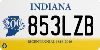 IN license plate 853LZB