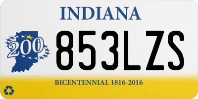 IN license plate 853LZS