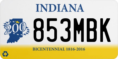 IN license plate 853MBK