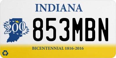 IN license plate 853MBN