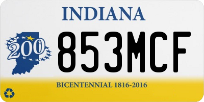 IN license plate 853MCF