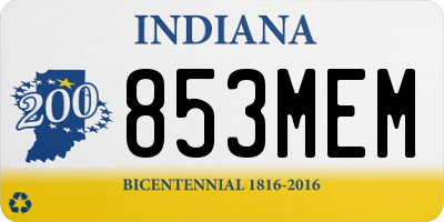 IN license plate 853MEM
