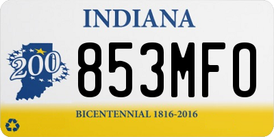IN license plate 853MFO