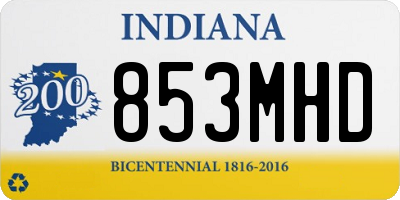 IN license plate 853MHD