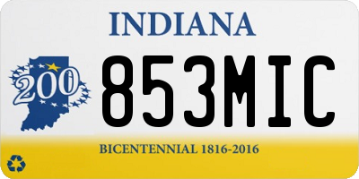 IN license plate 853MIC