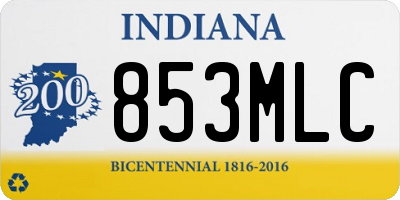 IN license plate 853MLC