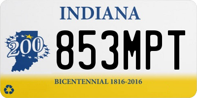 IN license plate 853MPT