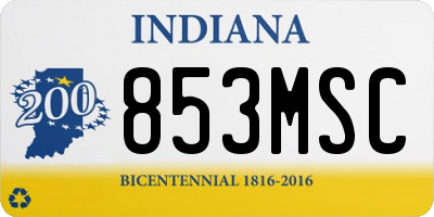 IN license plate 853MSC