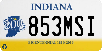 IN license plate 853MSI