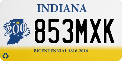 IN license plate 853MXK