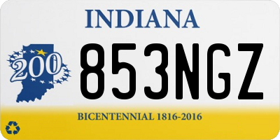 IN license plate 853NGZ