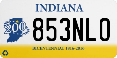 IN license plate 853NLO