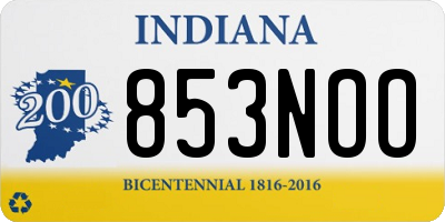 IN license plate 853NOO