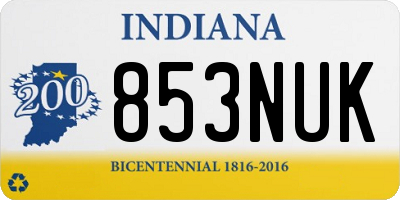IN license plate 853NUK