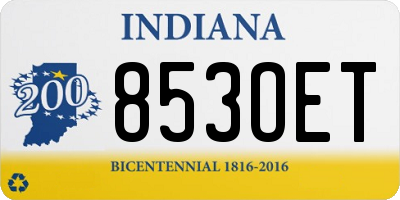 IN license plate 853OET