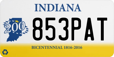 IN license plate 853PAT