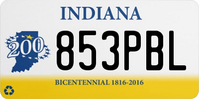 IN license plate 853PBL