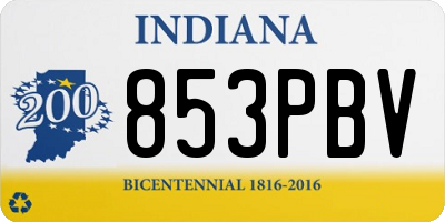 IN license plate 853PBV