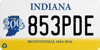 IN license plate 853PDE