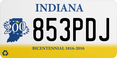 IN license plate 853PDJ