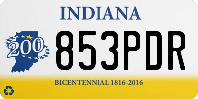 IN license plate 853PDR