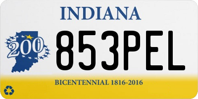 IN license plate 853PEL