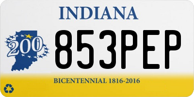 IN license plate 853PEP