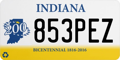 IN license plate 853PEZ