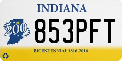 IN license plate 853PFT