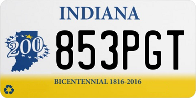 IN license plate 853PGT