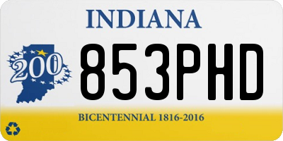 IN license plate 853PHD